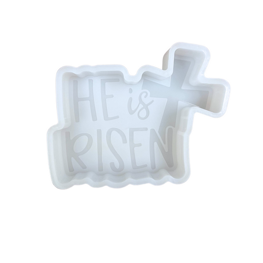 He is Risen with Cross Silicone Mold