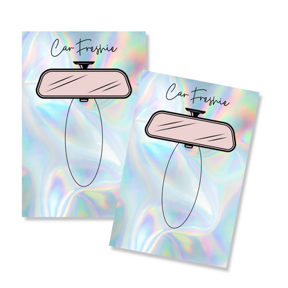 Faux Holographic Background with Rear view Mirror Car Freshie Cardstock Bag Insert | 30 pk