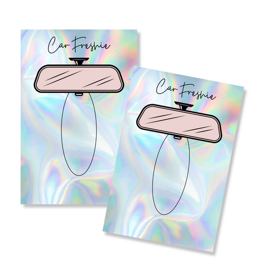 Faux Holographic Background with Rear view Mirror Car Freshie Cardstock Bag Insert | 30 pk