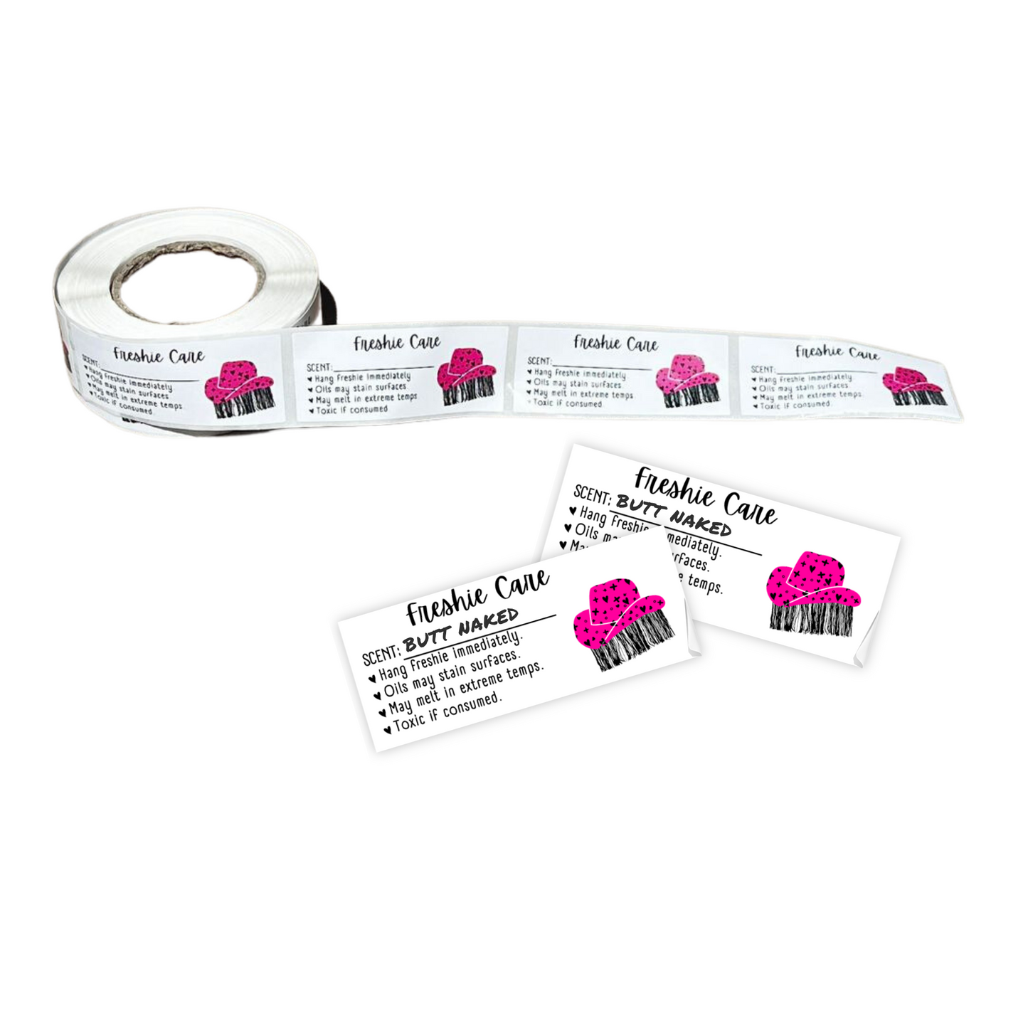 Cowboy Hat Fringe Warning Labels Customer Package 1x2.5” |350 pc roll