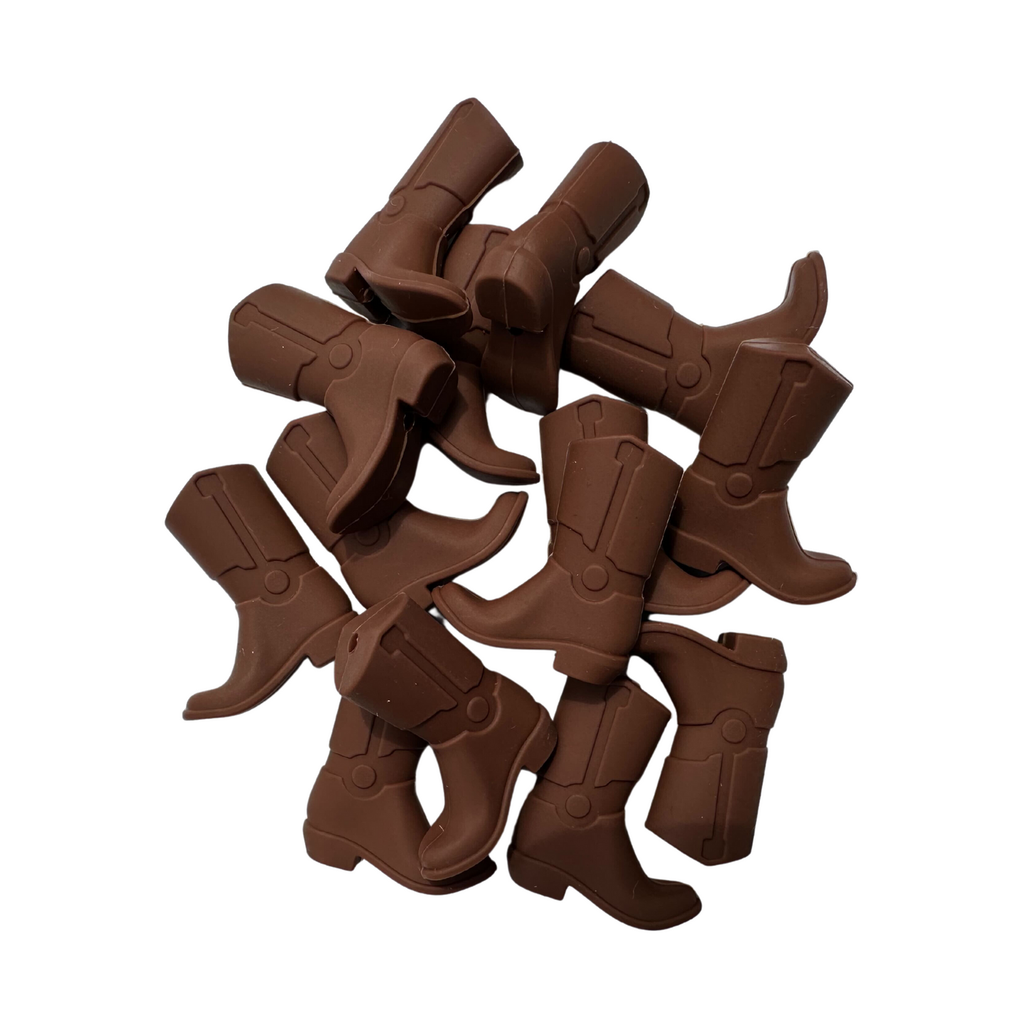 BrownCowboy Boots Silicone Bead | 12 pk