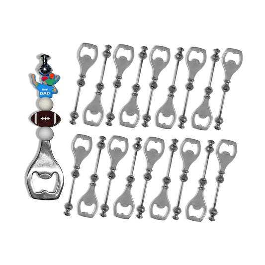 Beaded Bottle Opener Silver Stainless Steel 20pk