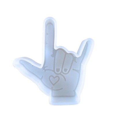 I Love You Sign Language Freshie Silicone Mold 5 x 4.5 x 0.8”