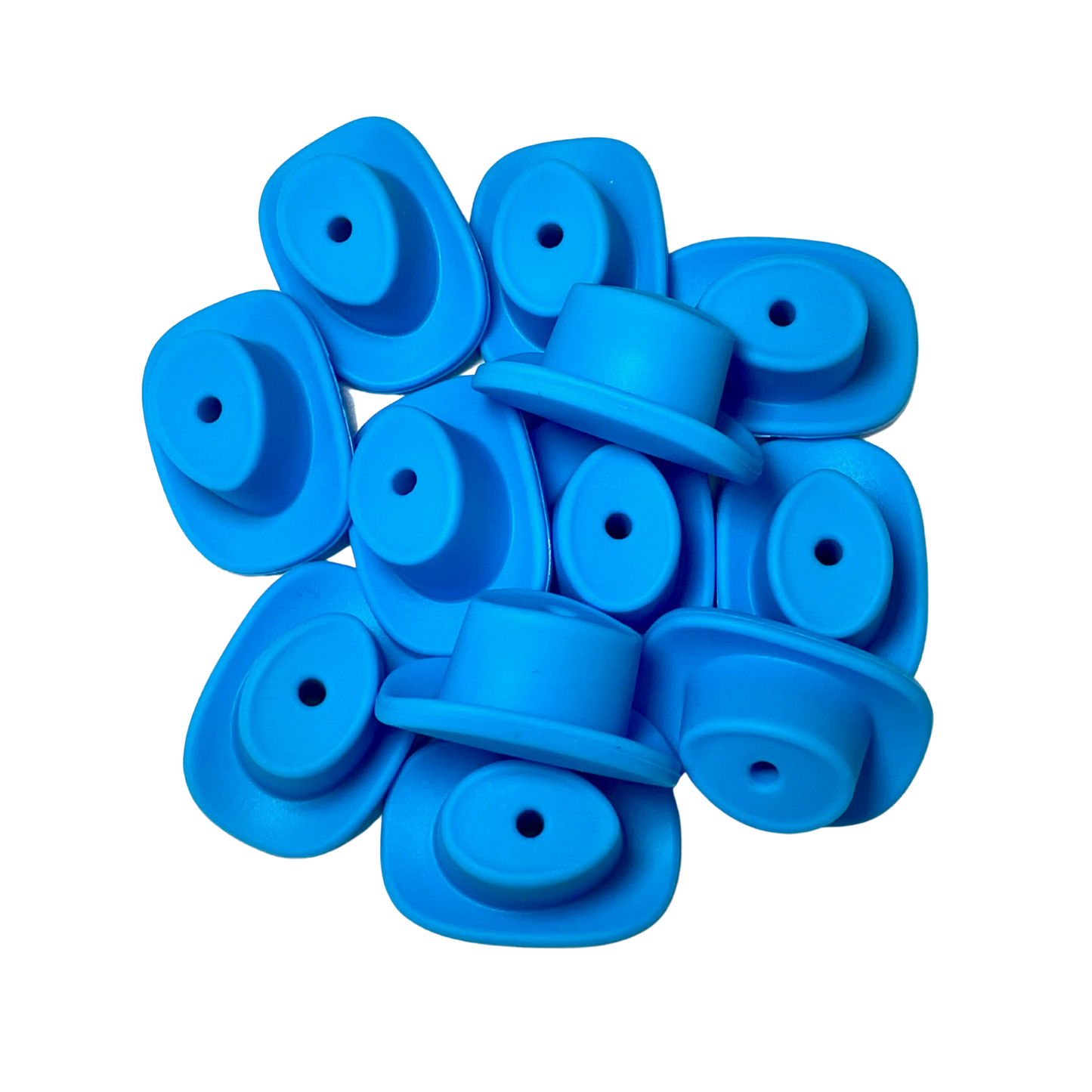 Blue Cowboy Hat Silicone Bead | 12 pk