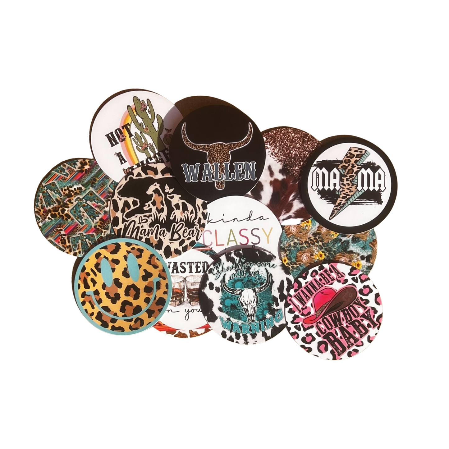 Western Cardstock Cutouts Rounds  Random Mix | 12 pk