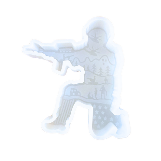 Soldier Man Military Freshie Silicone Mold 4 x 4.5 x 0.8”