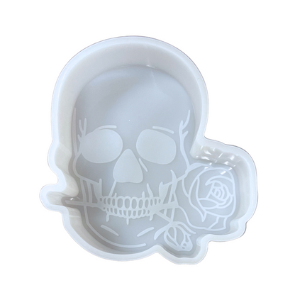 Skeleton Head Rose in Mouth  Silicone Mold