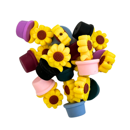 Sunflower Silicone Focal Bead Set | 12 Pc Mixed Pack