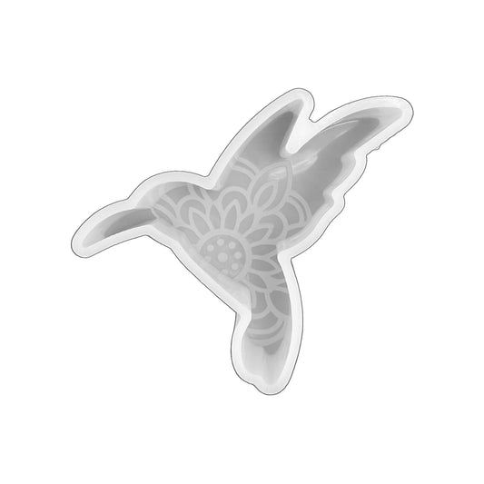 Hummingbird Floral Silicone Freshie Mold 4.1x3.1x1”