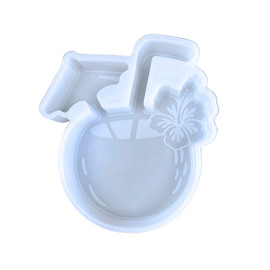 Coconut Drink with Umbrella and Straw Silicone Mold