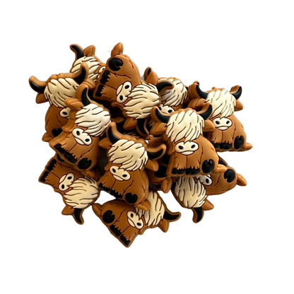 Highland Cow Focal Beads Silicone | 12 pk