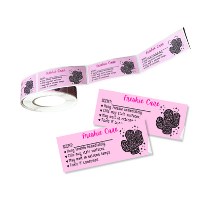 Leopard Cactus Pink Warning Labels Customer Package 1x2.5” |  350 pc roll |