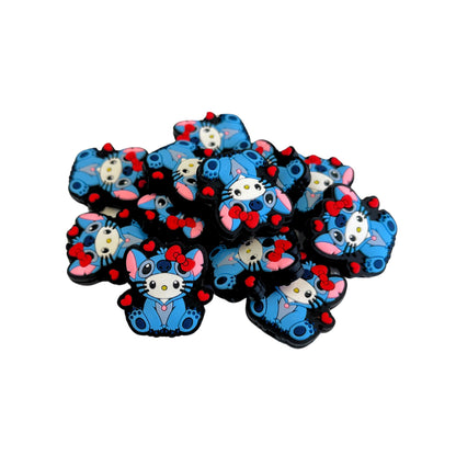 Kitty Halloween Hello Costume Stitch Silicone Focal Beads 12pk