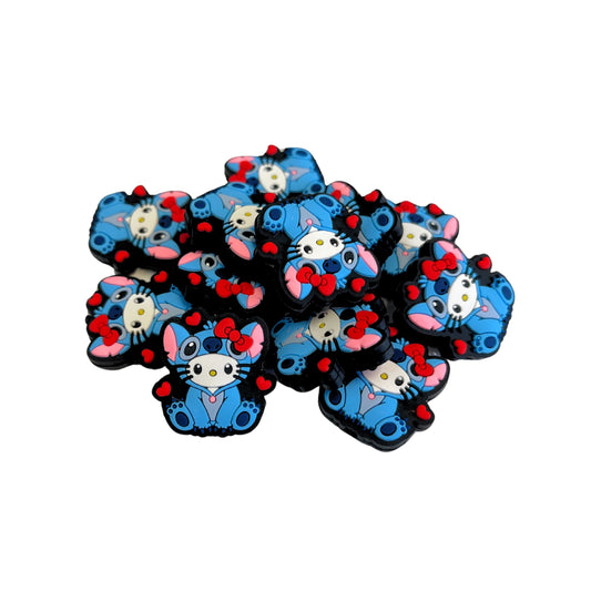 Kitty Halloween Hello Costume Stitch Silicone Focal Beads 12pk