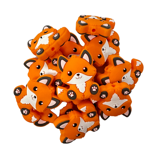 Fox Silicone Bead| 12 pk