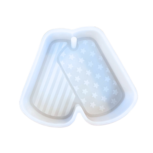 Military Dog Tags Freshie Silicone Mold 3.5 x 4 x 0.8”