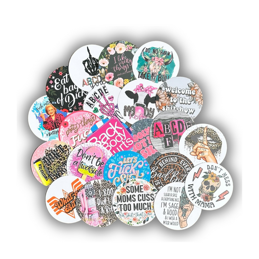 Inappropriate Mom Freshie Cardstock Cutout Rounds| 12 pk Mixed