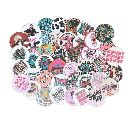 Western Cardstock Cutouts Rounds Random Mix | 32 pk