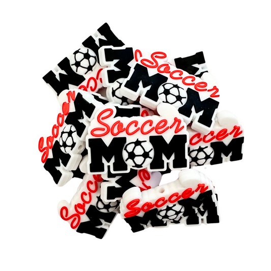 Soccer Mom Silicone Focal Bead | 12 Pack