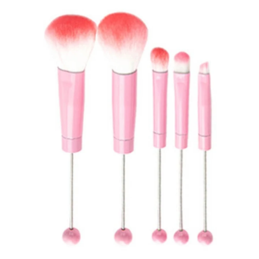 Pink Beadable Makeup Brushes Set of 5