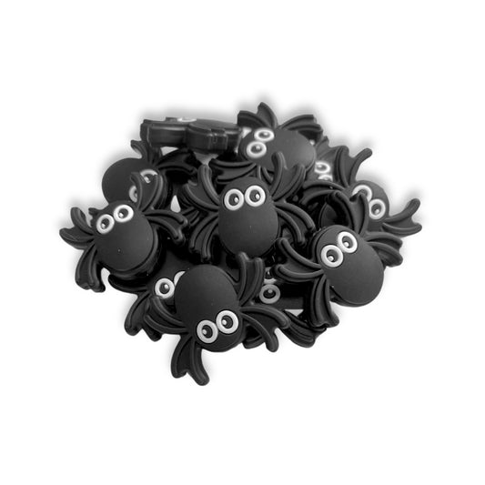 Black Spider Silicone Focal Beads Halloween 12pk