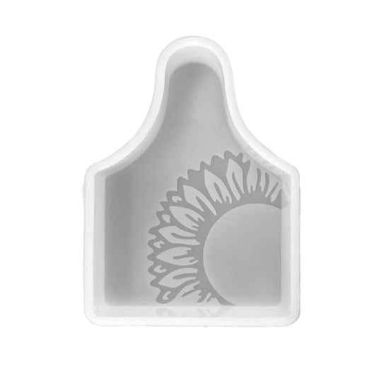 Sunflower Cow Ear Tag Silicone Mold