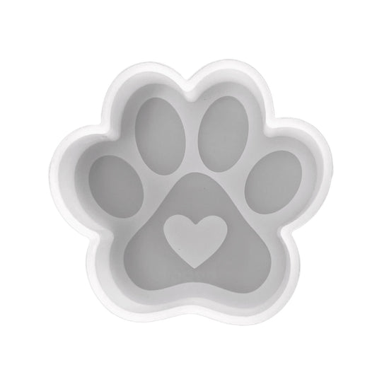 Paw Print with Heart Silicone Mold