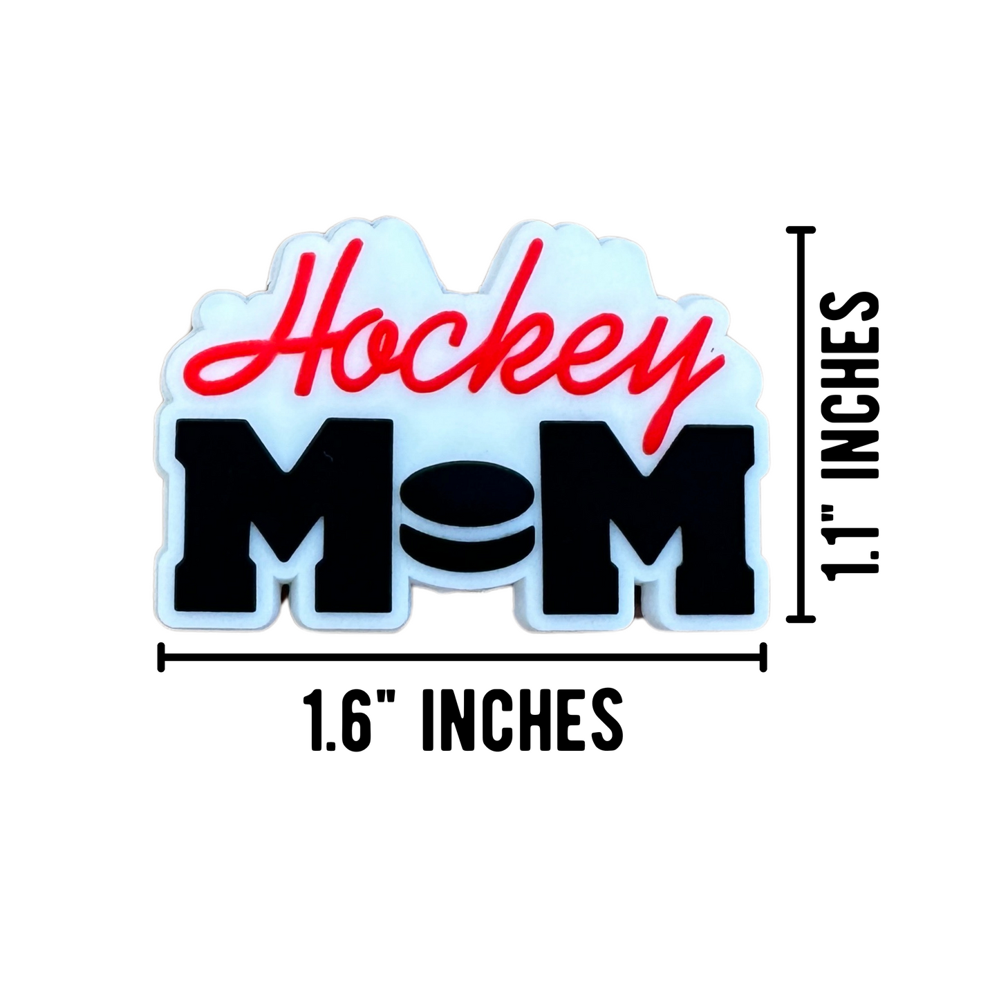 Hockey Puck Mom Silicone Focal Bead | 12 Pack