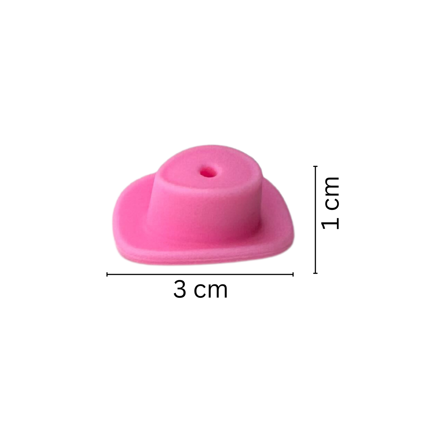 Pink Cowboy Hat Silicone Bead | 12 pk