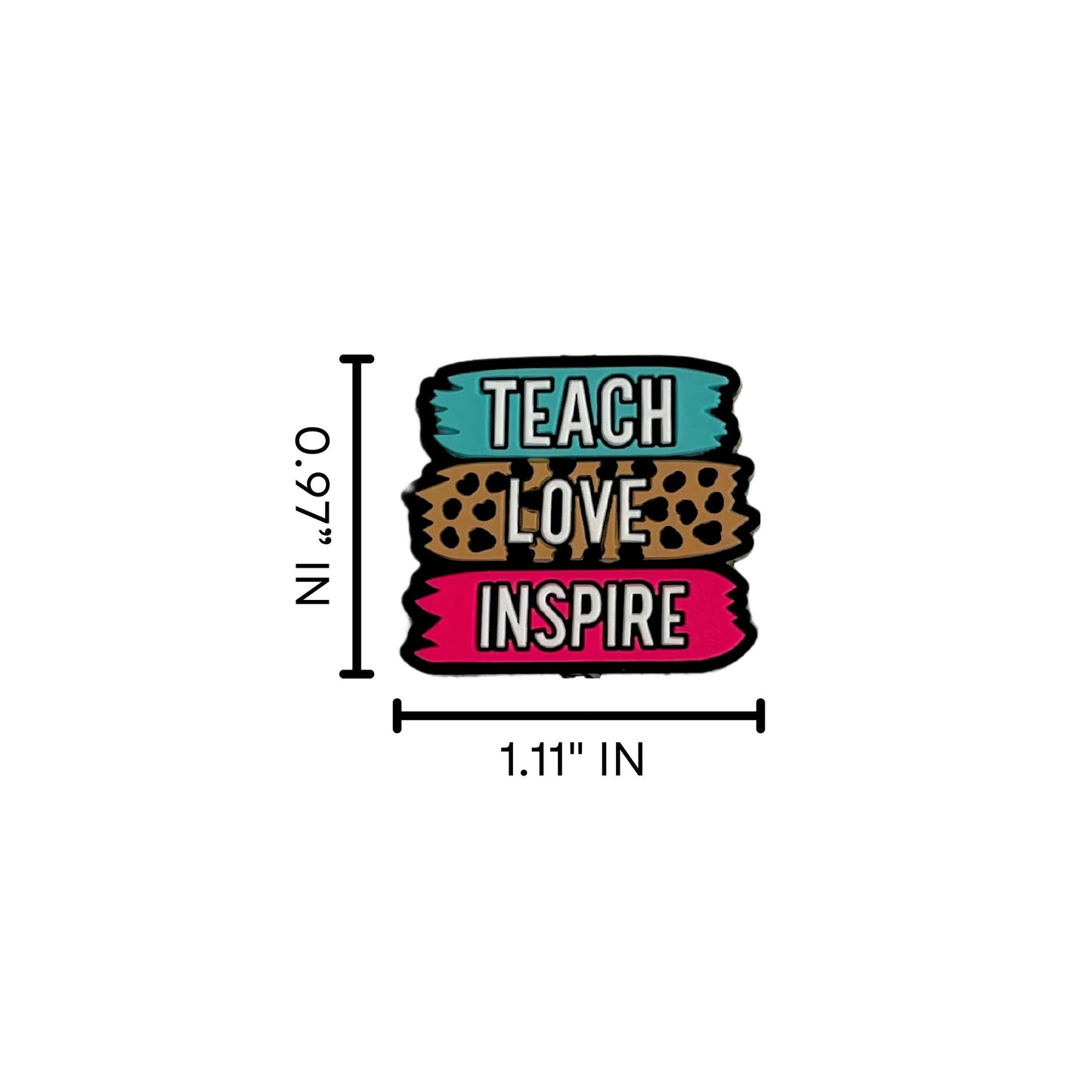 Teach Love Inspire Teacher Gift Silicone Focal Bead 12pk