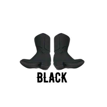 Black Cowboy Boots Silicone Bead| 12 pk
