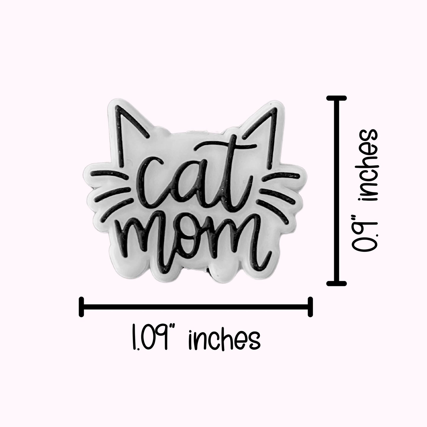 Cat Mom Pet Meow Kitten Silicone Focal Bead | 12pk