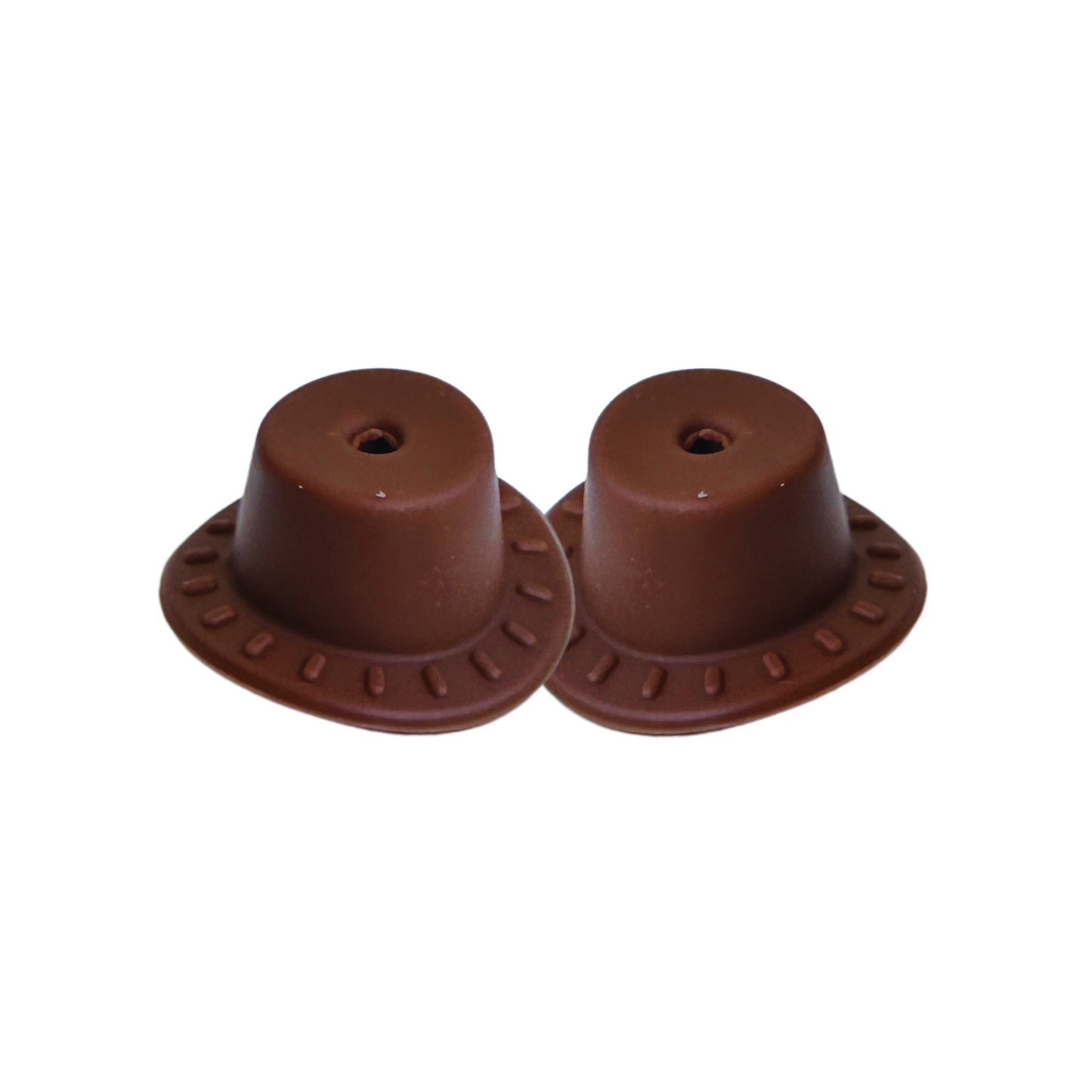 Cowboy Hat Focal Beads Silicone Brown | 12 pk Bulk Wholesale for Freshie String Hangers Beadable Pen Cowgirl Hat Boots Badge Clip