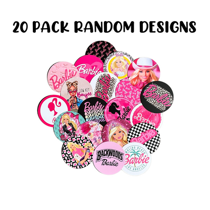 Pink Fashion Doll Freshie Cardstock Cutout Rounds | 20 pk