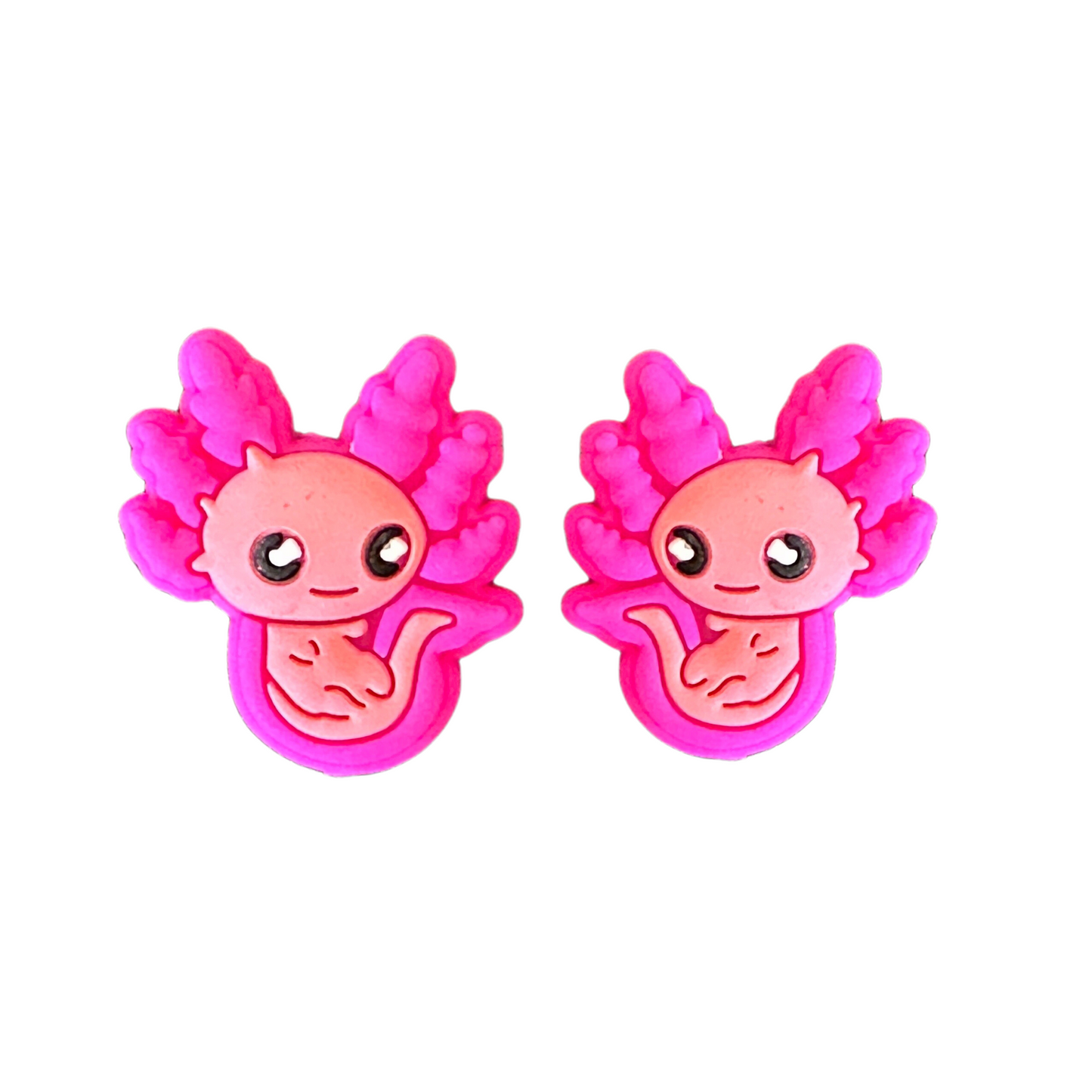 Pink Axolotl Focal Beads Silicone