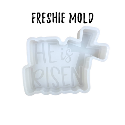 He is Risen with Cross Silicone Mold