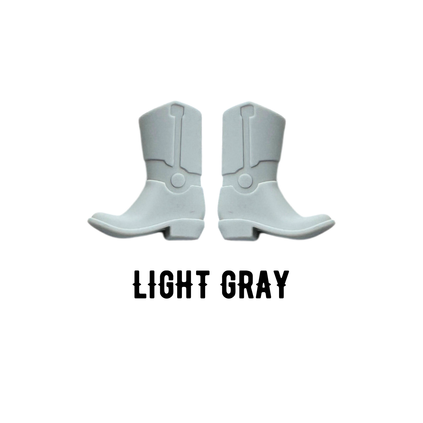 Gray Cowboy Boots Silicone Bead | 12 pk