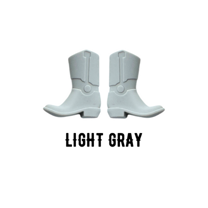 Gray Cowboy Boots Silicone Bead | 12 pk