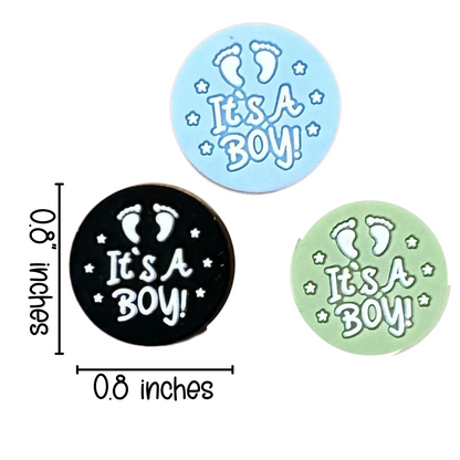 It’s A Boy Silicone Focal Bead Set | 12 Pc