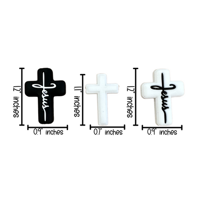 Jesus Cross Silicone Focal Bead Set | 12 Pc Mixed Pack