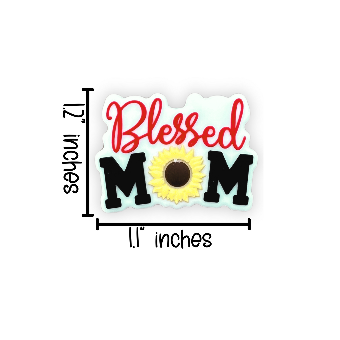 Blessed Mom Silicone Focal Beads | 12 Pack