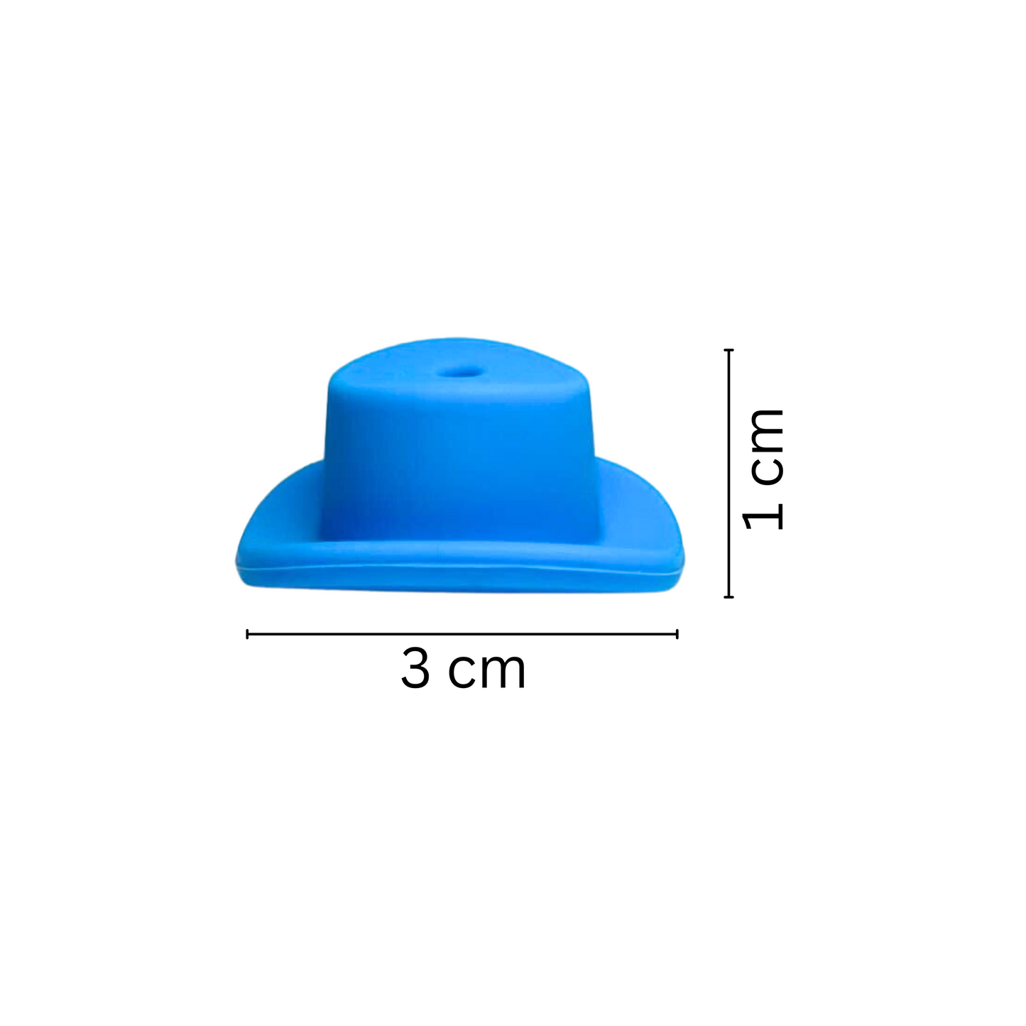 Blue Cowboy Hat Silicone Bead | 12 pk