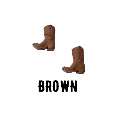 BrownCowboy Boots Silicone Bead | 12 pk