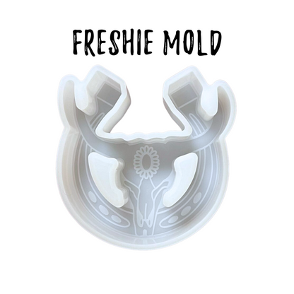 Bull Skull Aztec Concho Horse Shoe Silicone Mold