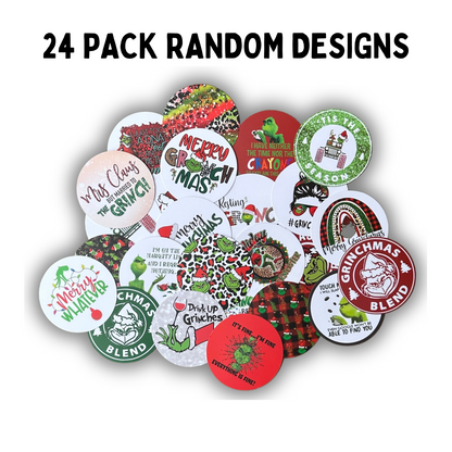 Grinch Freshie Cardstock Circles Cutouts Rounds  | 24 pk mixed