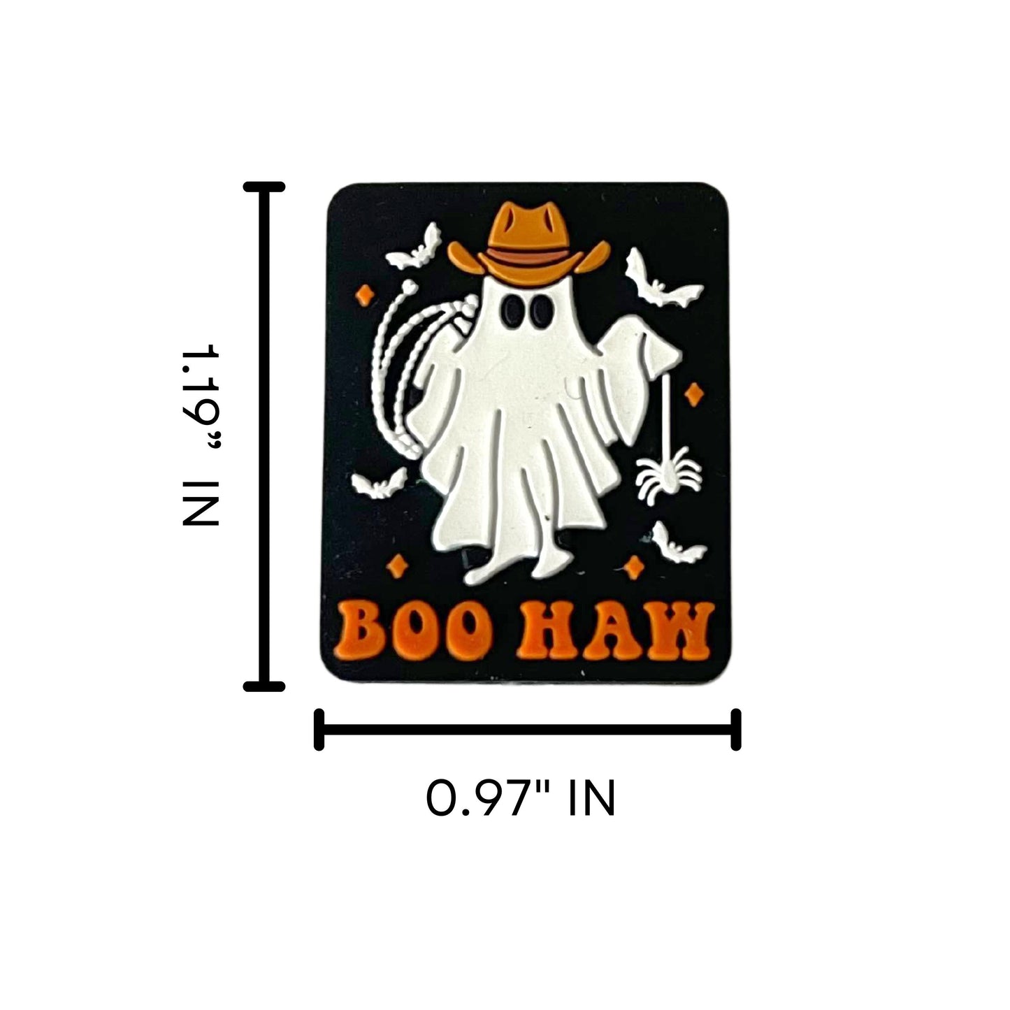 Boo Haw Cowboy Ghost Halloween Silicone Focal Bead 12 pk