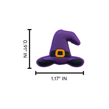 Purple Witch Hat Halloween Freddy Focal Bead 3D 12 pk