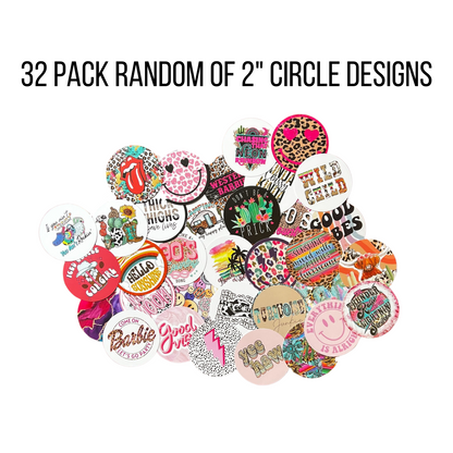 Cute Trendy Cardstock Cutouts Rounds 2” inch Mix Designs | 32 pk