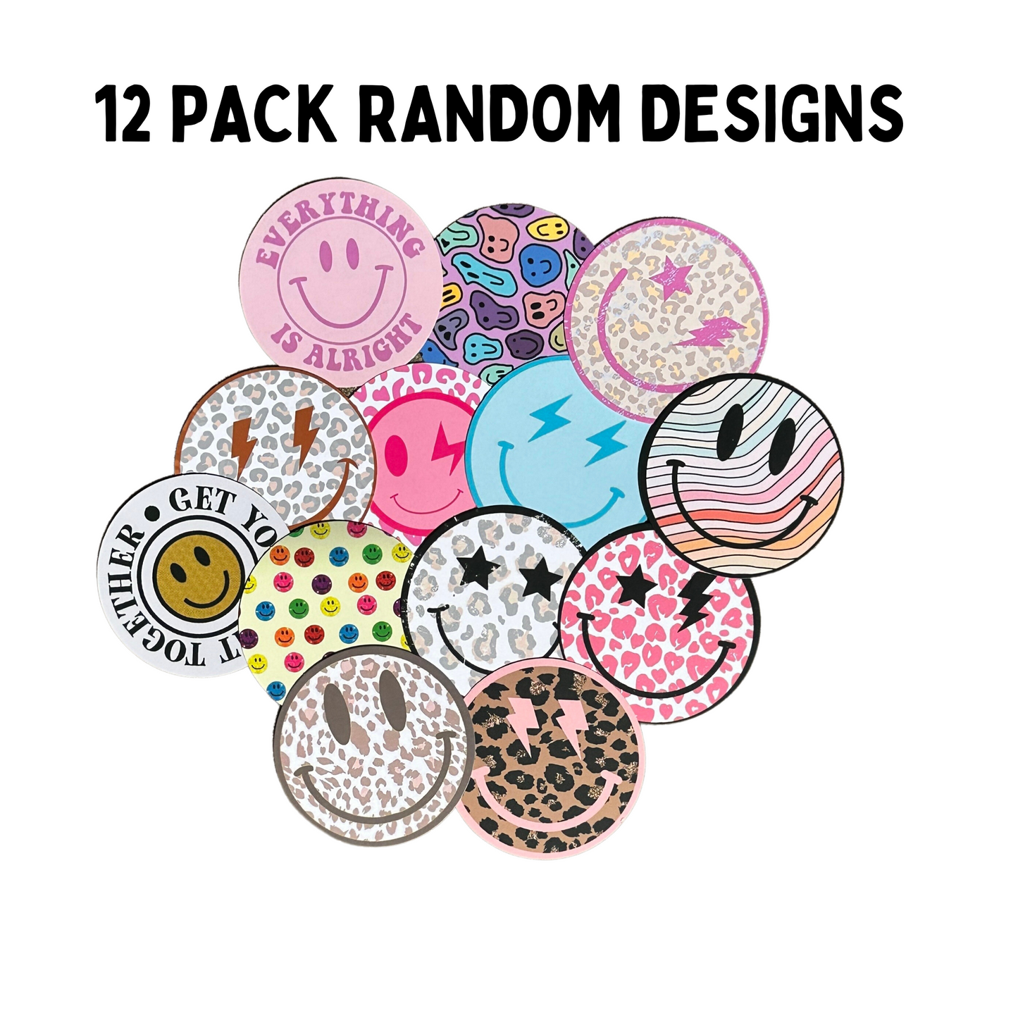 Smiley Face Cardstock Cutouts RoundS | 12 pk Mixed