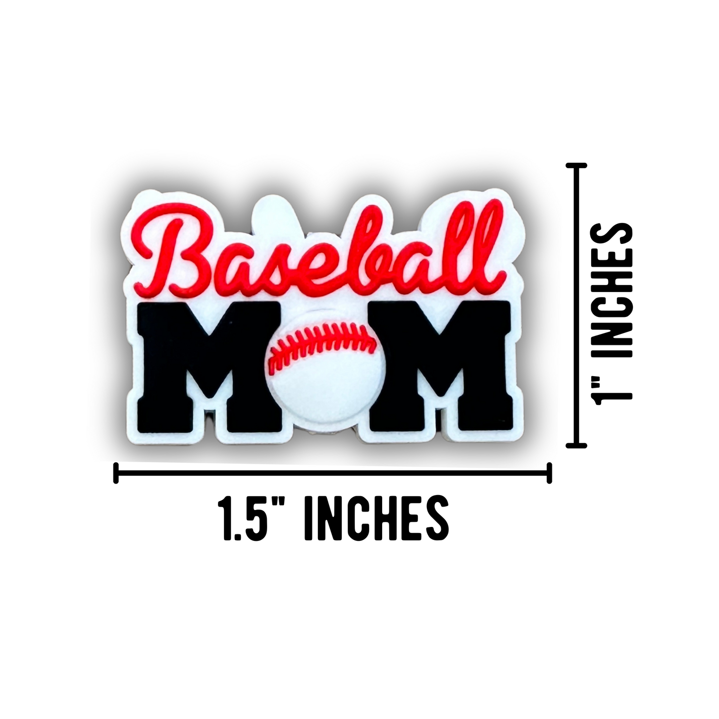 Baseball  Mom Silicone Focal Bead | 12 Pack